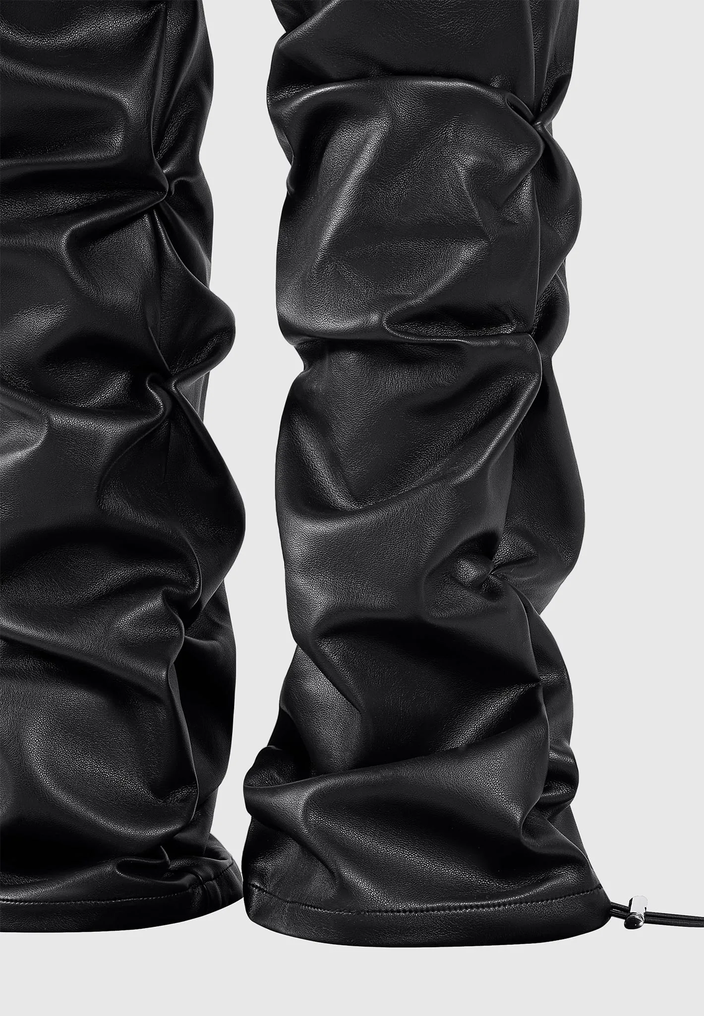 Tacked Leather T-Shirt Jumpsuit - Black