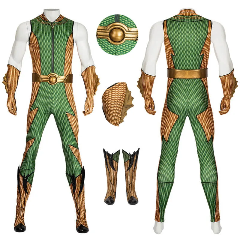 The Deep Costume The Boys Season 1 Cosplay Bodysuit Halloween Outfit with Shoes