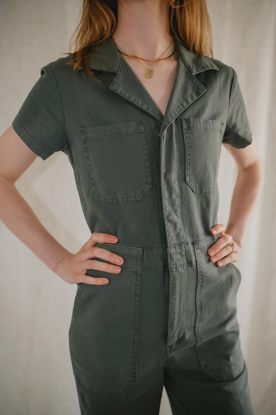 The Maverick Wide Leg Denim Jumpsuit by Daze Denim - Grass