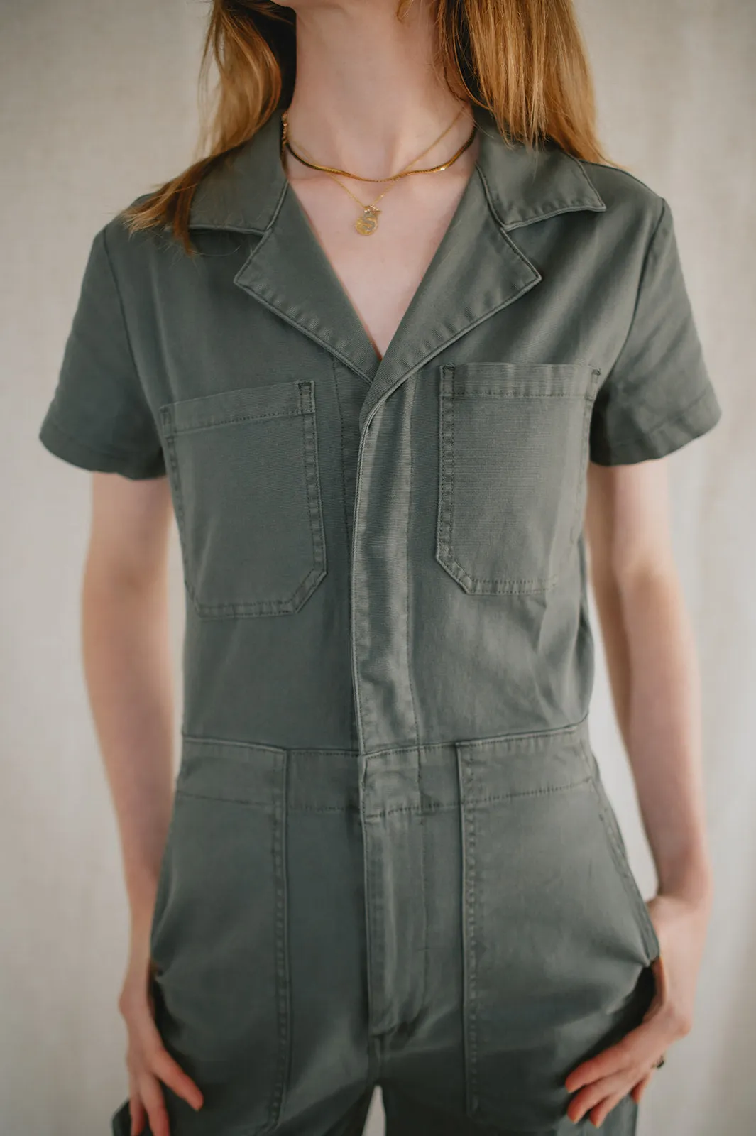 The Maverick Wide Leg Denim Jumpsuit by Daze Denim - Grass