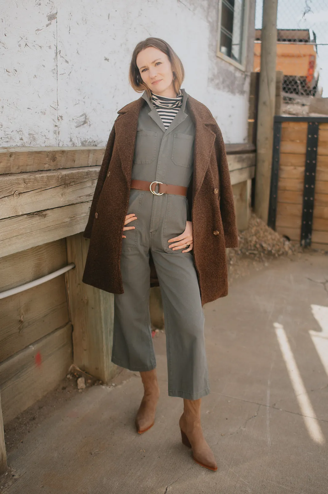The Maverick Wide Leg Denim Jumpsuit by Daze Denim - Grass