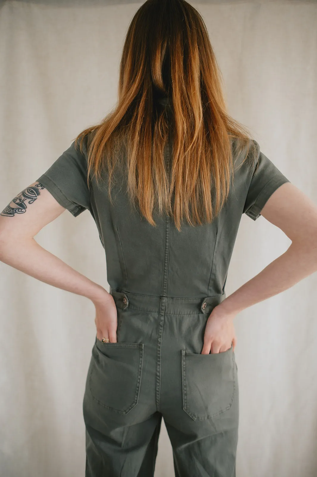 The Maverick Wide Leg Denim Jumpsuit by Daze Denim - Grass