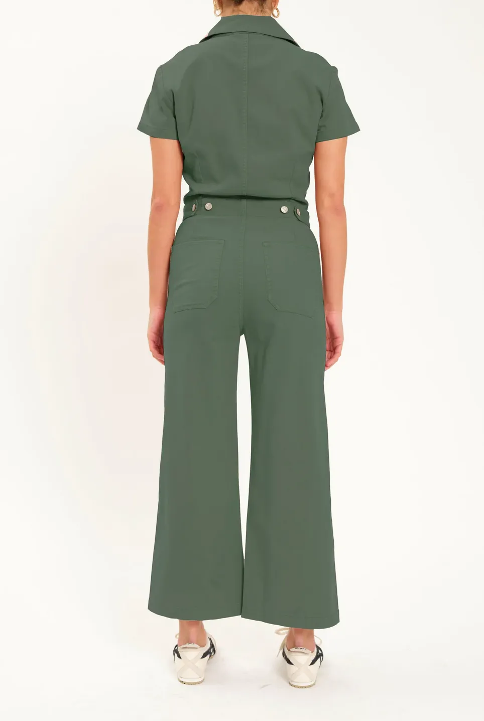 The Maverick Wide Leg Denim Jumpsuit by Daze Denim - Grass