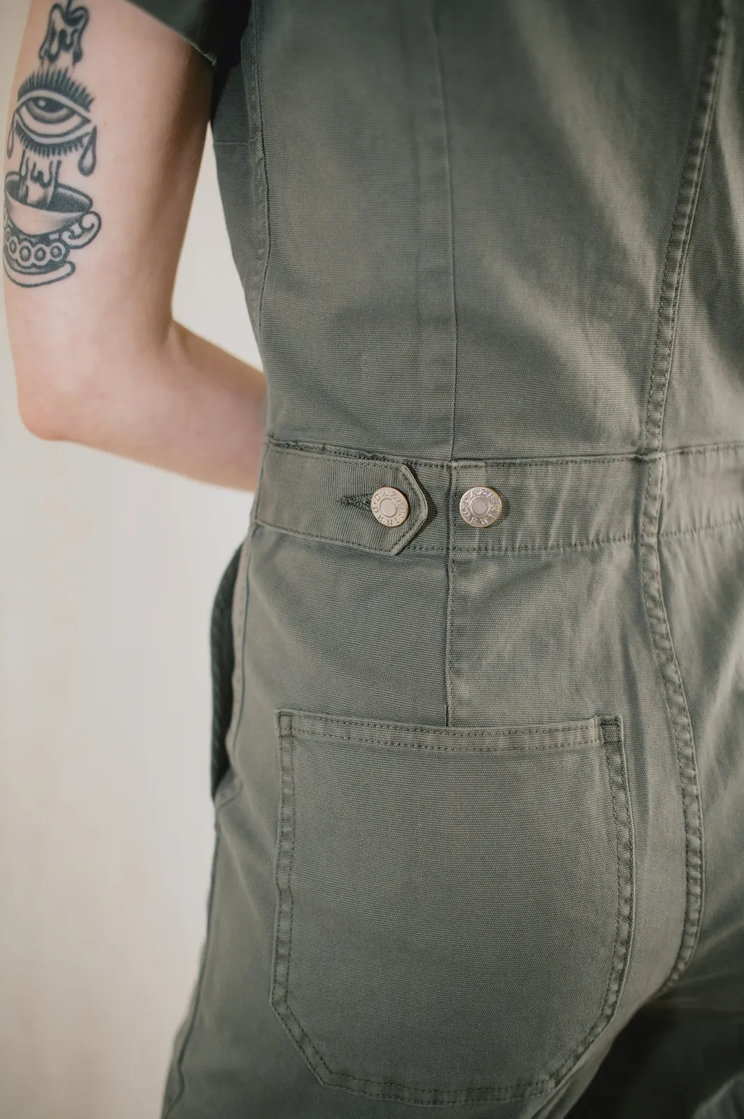 The Maverick Wide Leg Denim Jumpsuit by Daze Denim - Grass