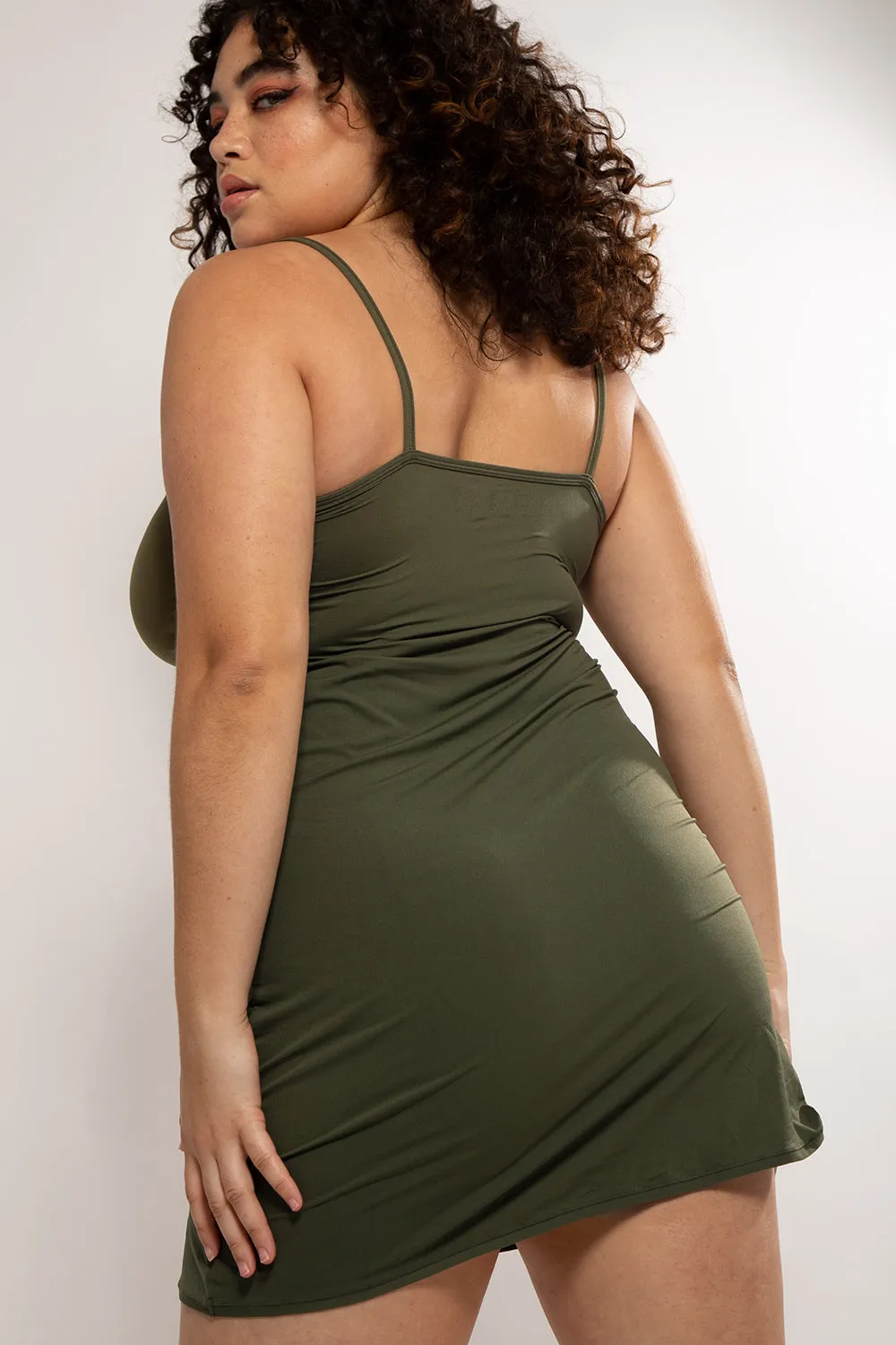 The Naked Slip Dress | Olive Night Stretch