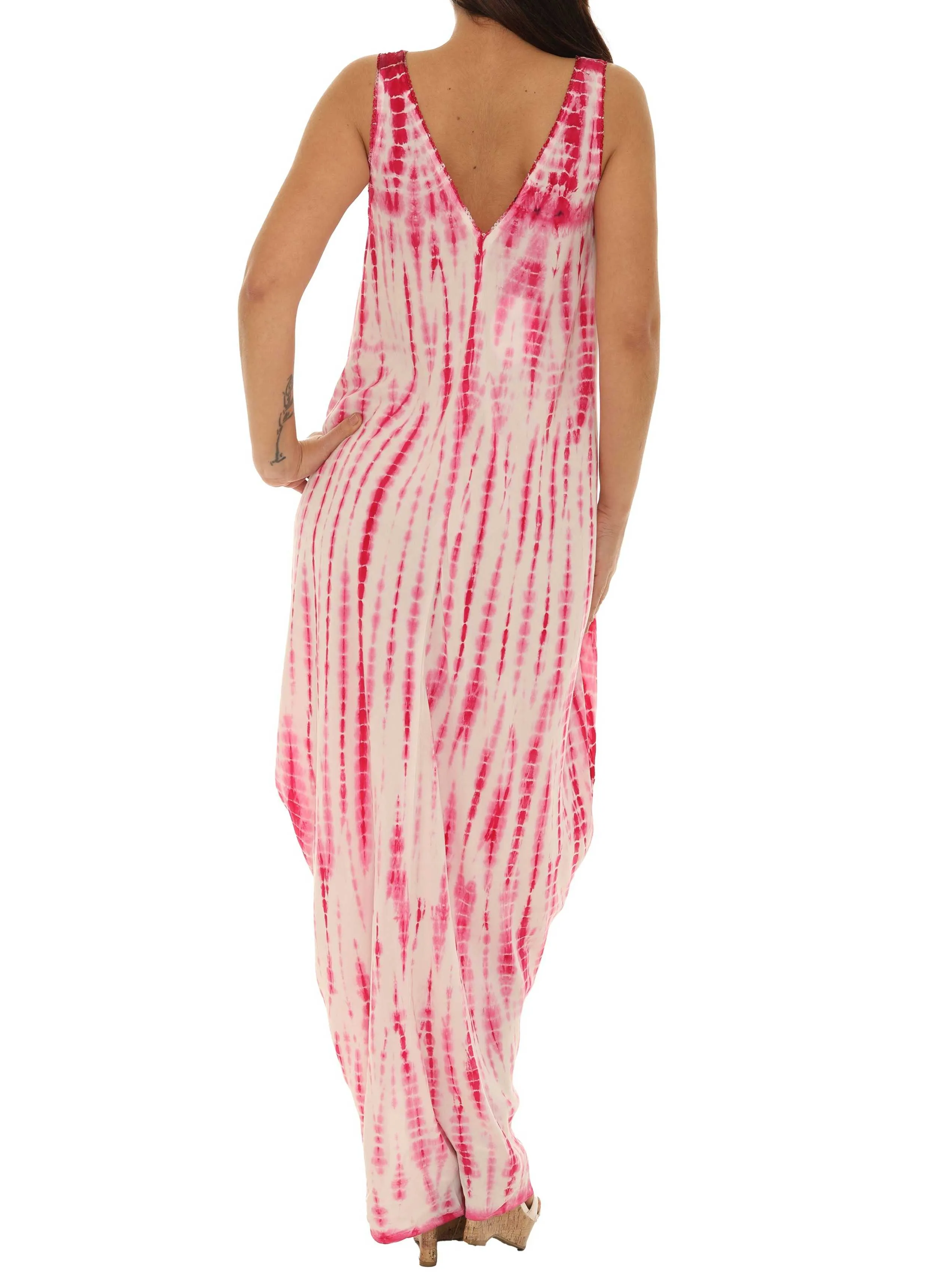 Tie Dye Sleeveless Women Long Dress