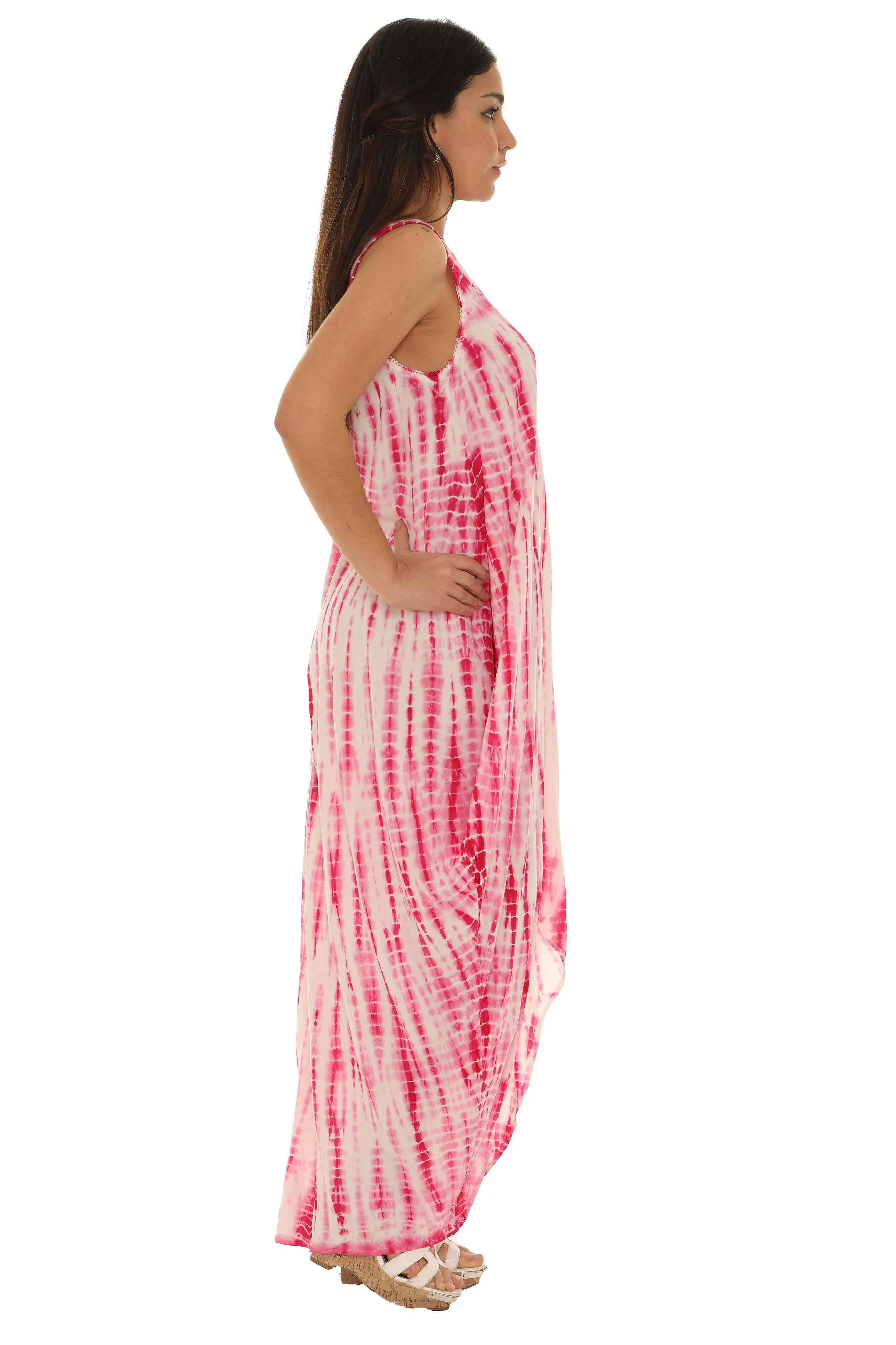 Tie Dye Sleeveless Women Long Dress