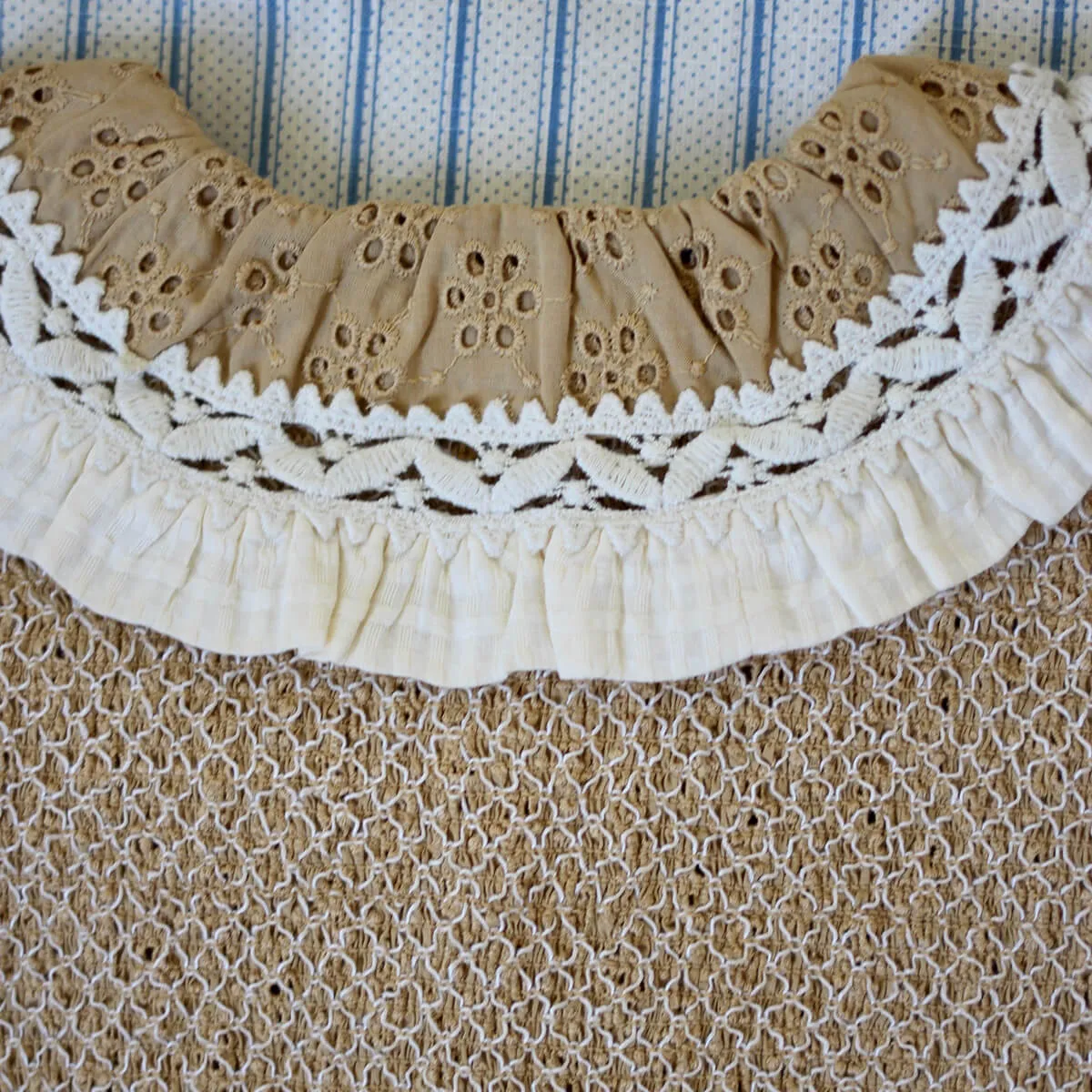 Tie Tunic in Honey Broderie Anglaise by Bonjour - Last One In Stock - 12 Years