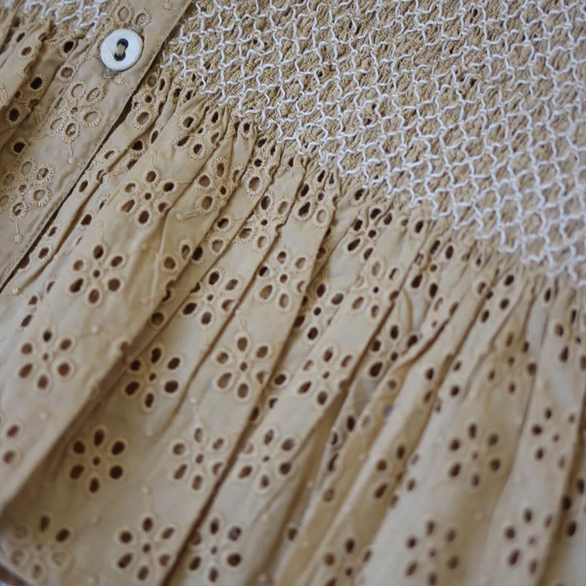 Tie Tunic in Honey Broderie Anglaise by Bonjour - Last One In Stock - 12 Years