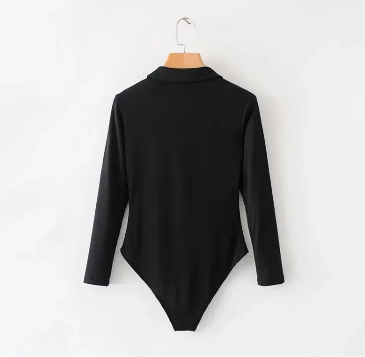 Trendy women clothing zipper thong bodysuit sexy custom winter long sleeve bodysuits for women