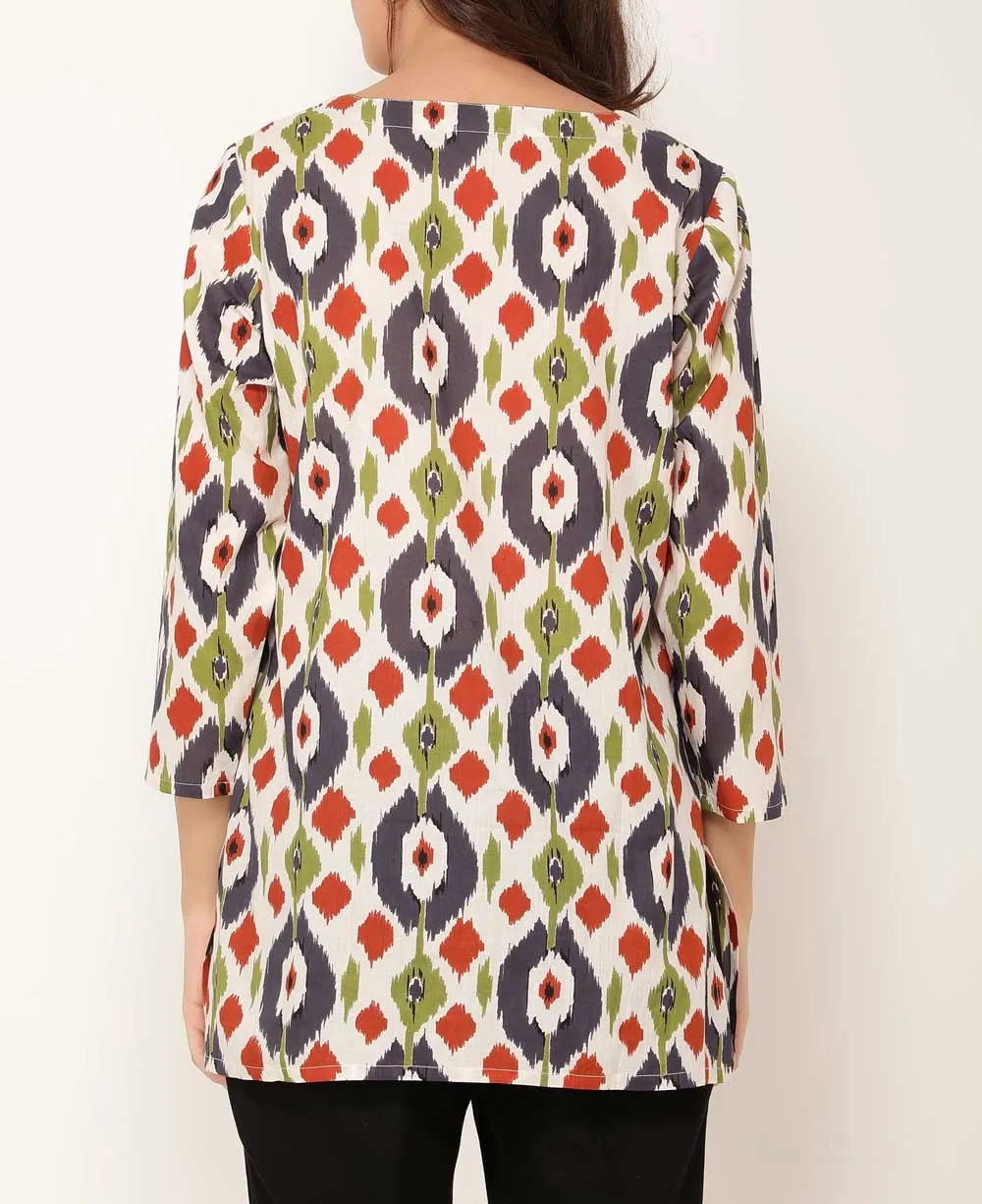 Tropical Geometry Lightweight Cotton Tunic Top