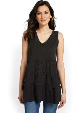 V-Neck Tiered Perfect Tee Tunic