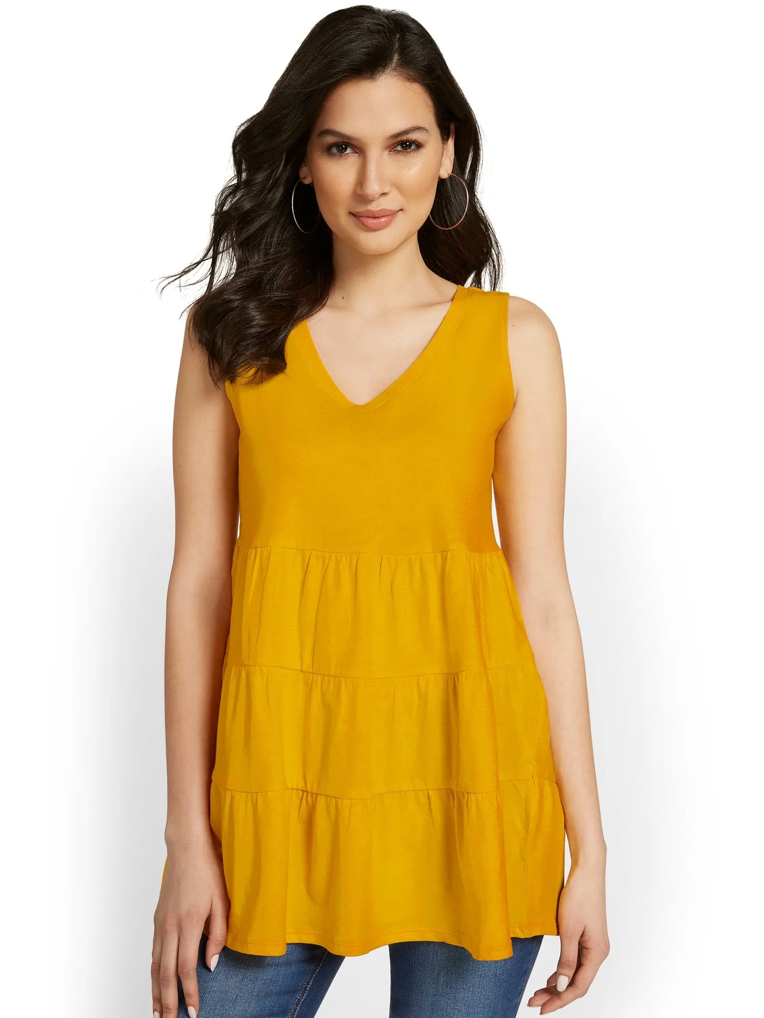 V-Neck Tiered Perfect Tee Tunic