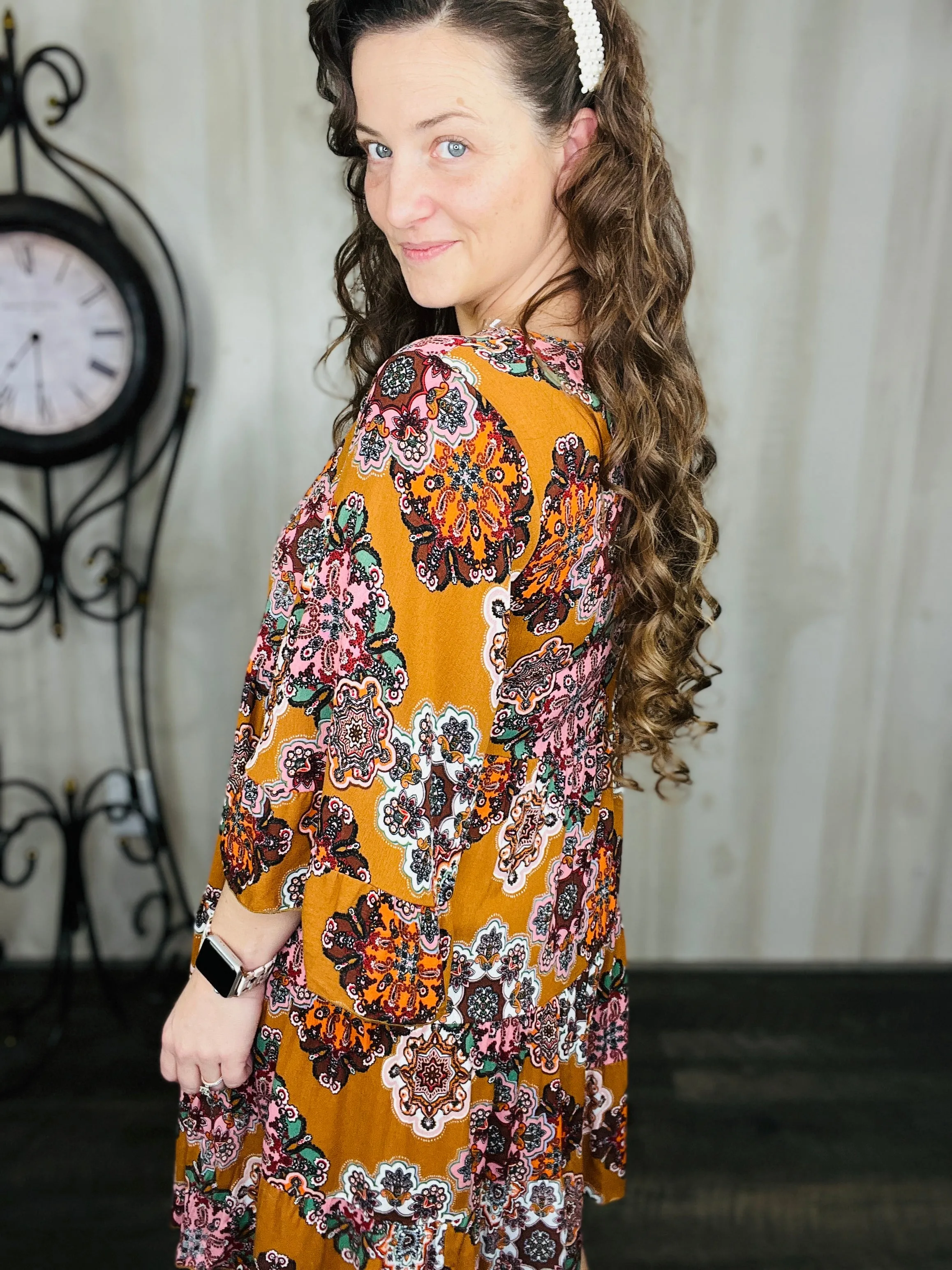 Vintage Ruffle Tunic/Dress-Mocha