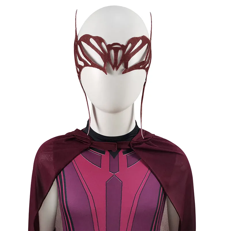 WandaVision Scarlet Witch Wanda Maximoff Kids Cosplay Costume Children Halloween Party Suit