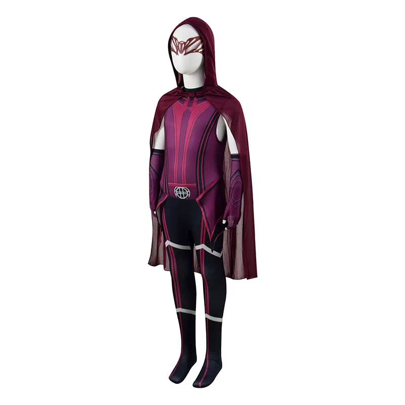WandaVision Scarlet Witch Wanda Maximoff Kids Cosplay Costume Children Halloween Party Suit