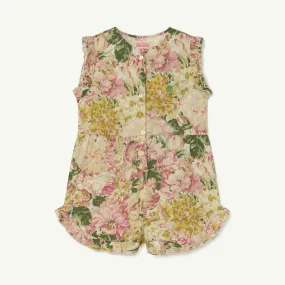 White Flowers Squirrel Jumpsuit