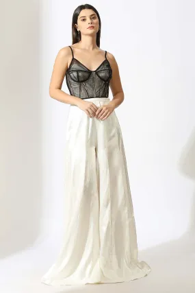 White Jumpsuit & Black Corset