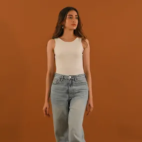White Sleeveless Bodysuit