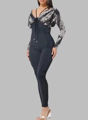 WOMEN "Fierce Black Animal Print Jumpsuit"