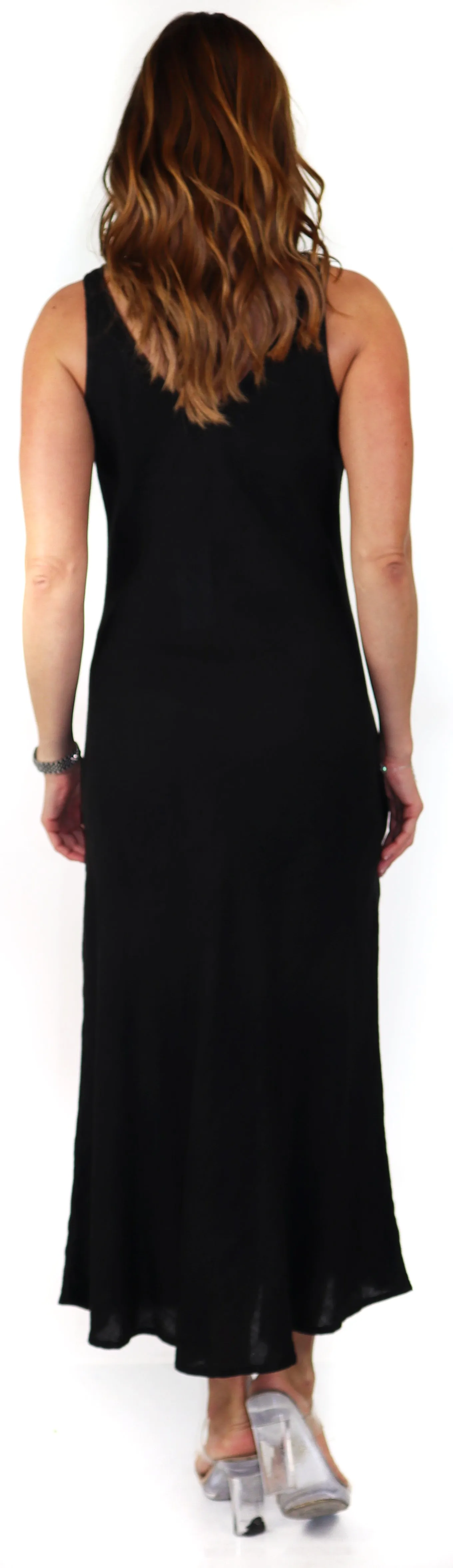 Women's Biased Long Maxi Dress, Perfect Fit Every Time, Made in Italy, 100% linen