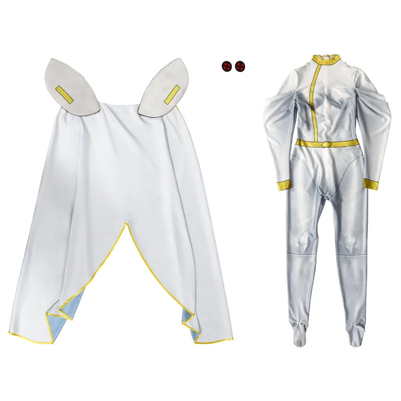 X-Men 97 White Storm Cosplay Costume Ororo Munroe Storm Jumpsuit Cloak Suit