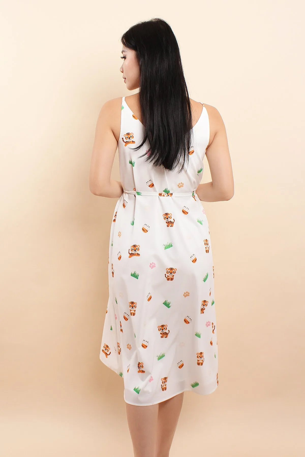 Year Of Tiger Slip-on Dress - White [XS/S/M/L/XL]