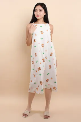 Year Of Tiger Slip-on Dress - White [XS/S/M/L/XL]