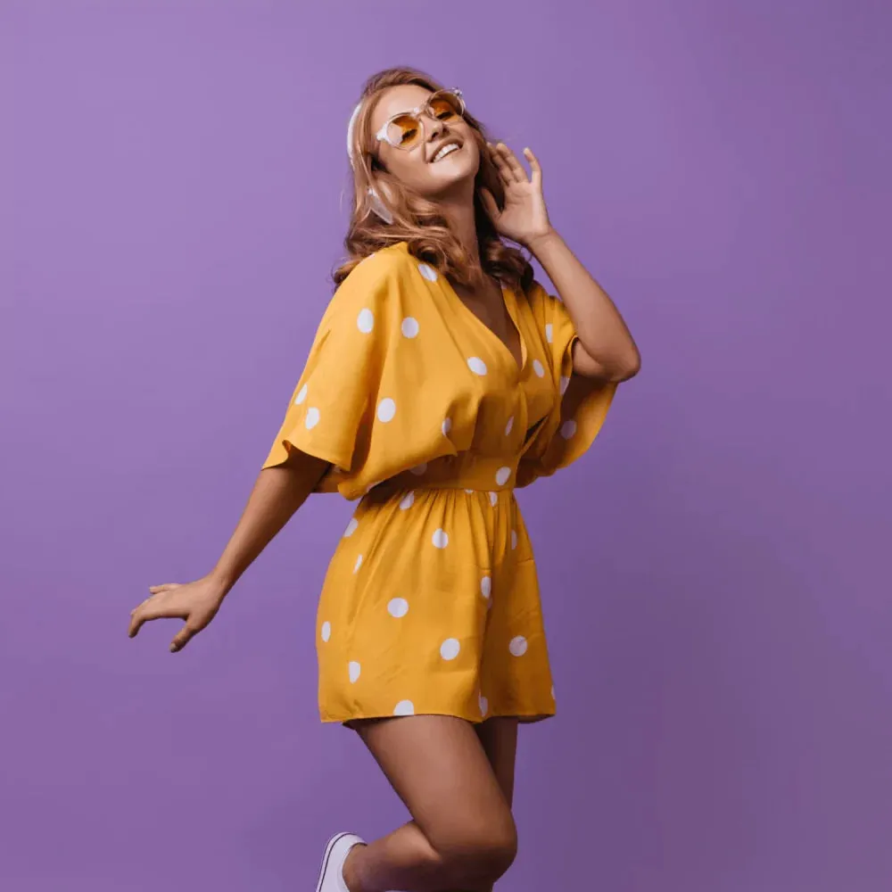 Yellow & White Linen Printed Jumpsuit
