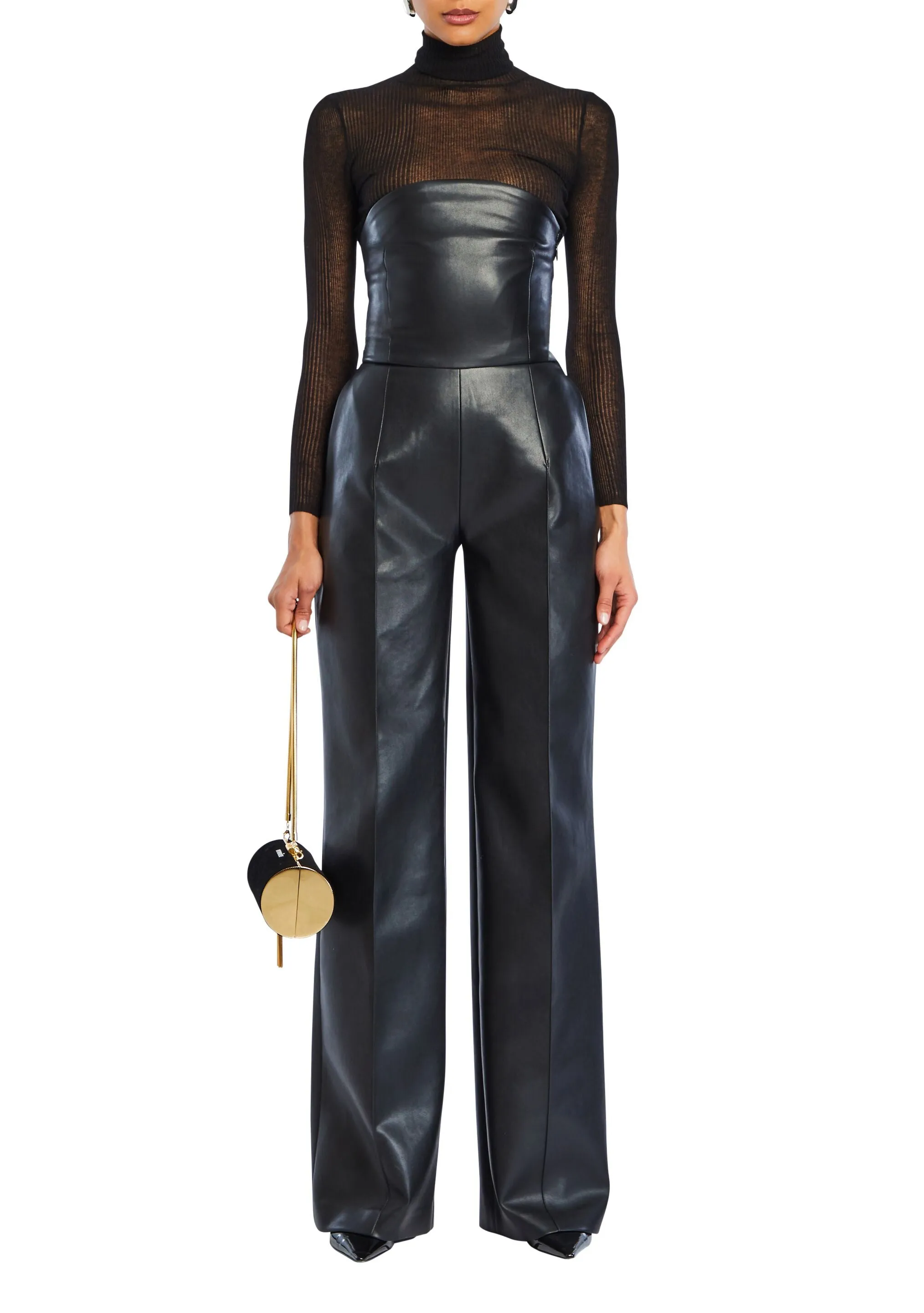Zoe Vegan Leather Jumpsuit